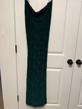 Altar'd State Emerald Green Floral Textured Maxi Dress